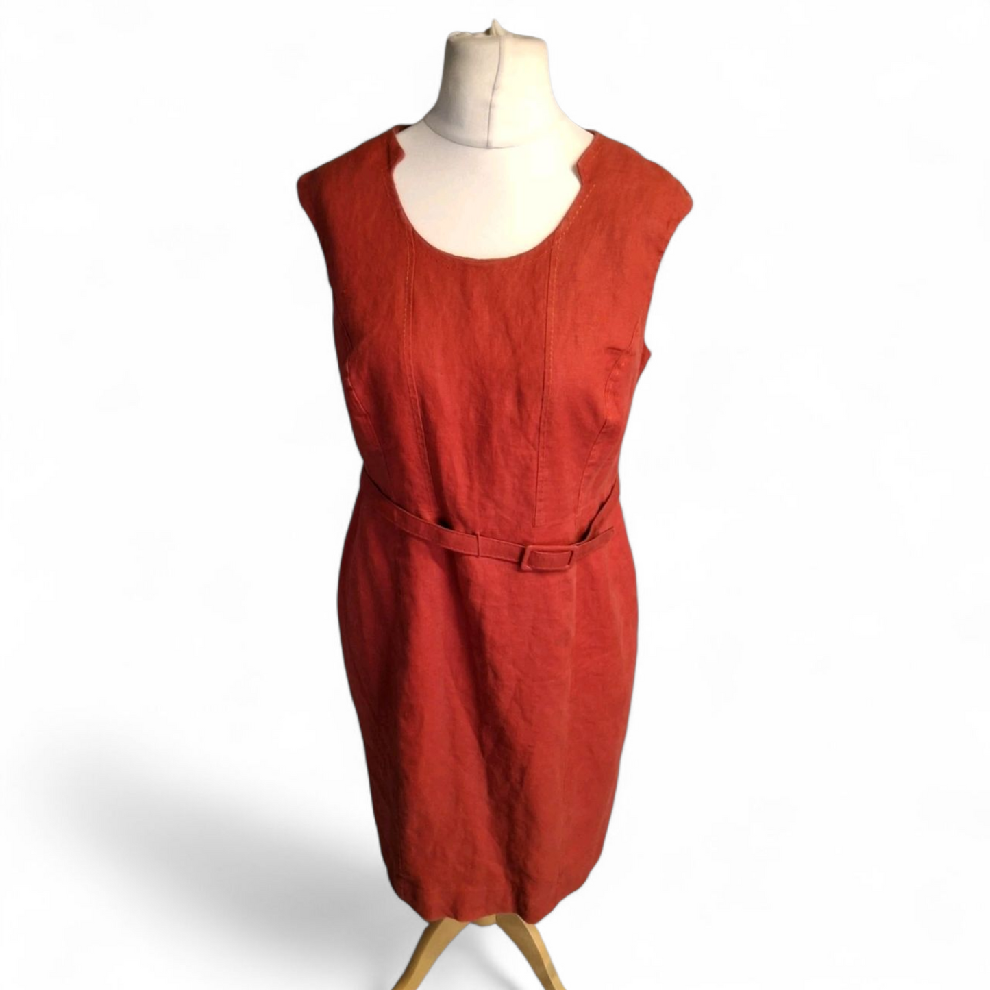 Debenhams Petite Red Linen Dress & Blazer Set – Size 14 Dress / 12 Blazer – Classic Duo