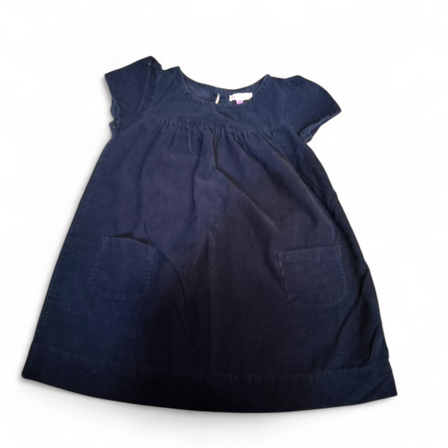 John Lewis Navy Corduroy Dress – Girls 4 Years – 100% Cotton

