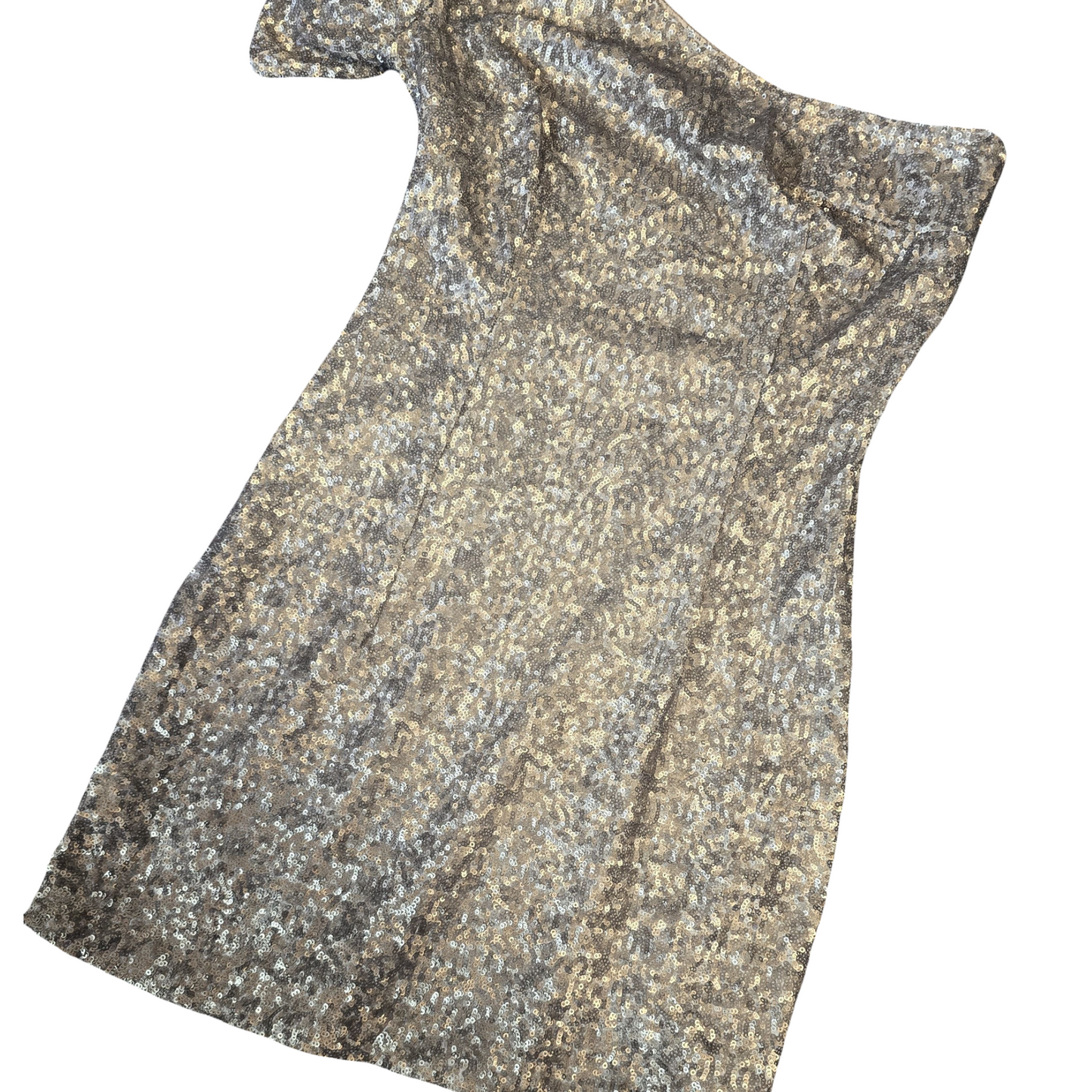 New Look Gold Sequin One-Shoulder Mini Dress – Size 8