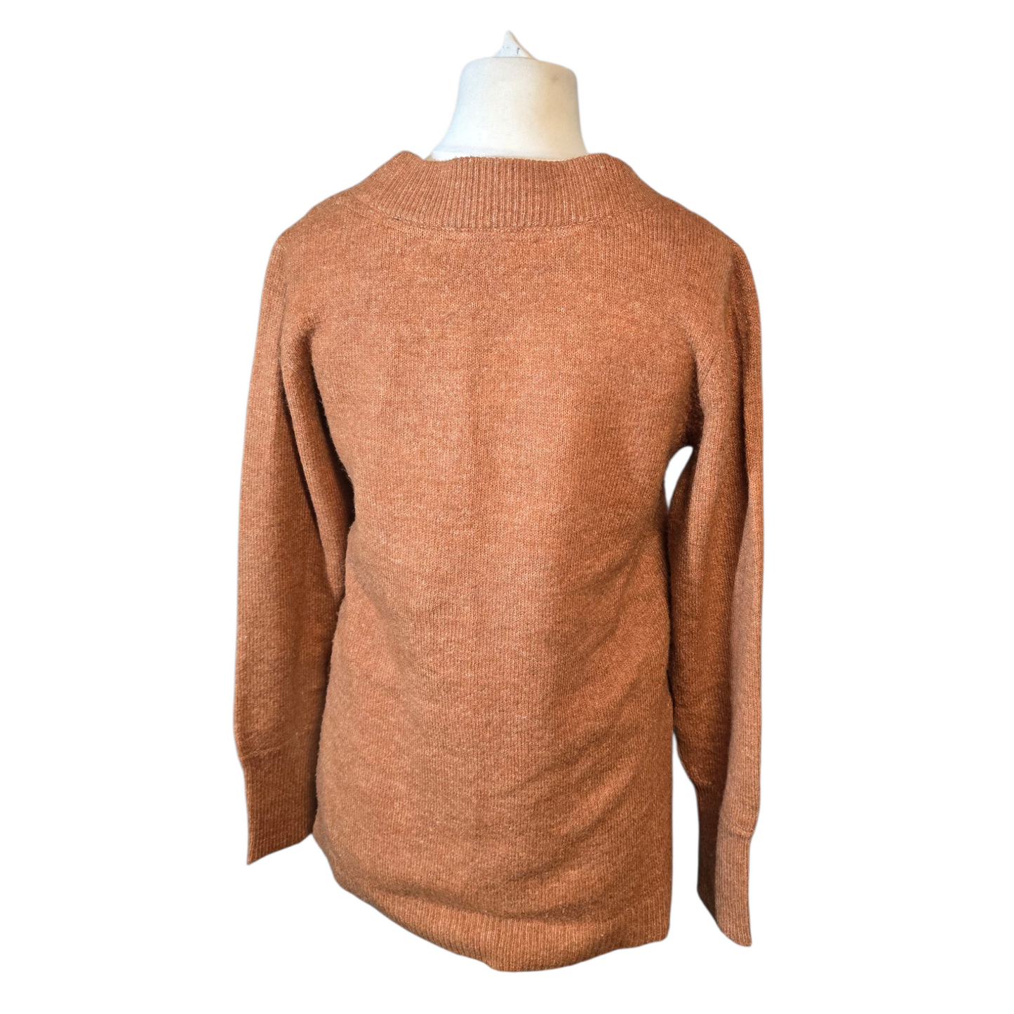 Peppercorn Brown V-Neck Jumper – Size XS (Would Suit size 6–10)