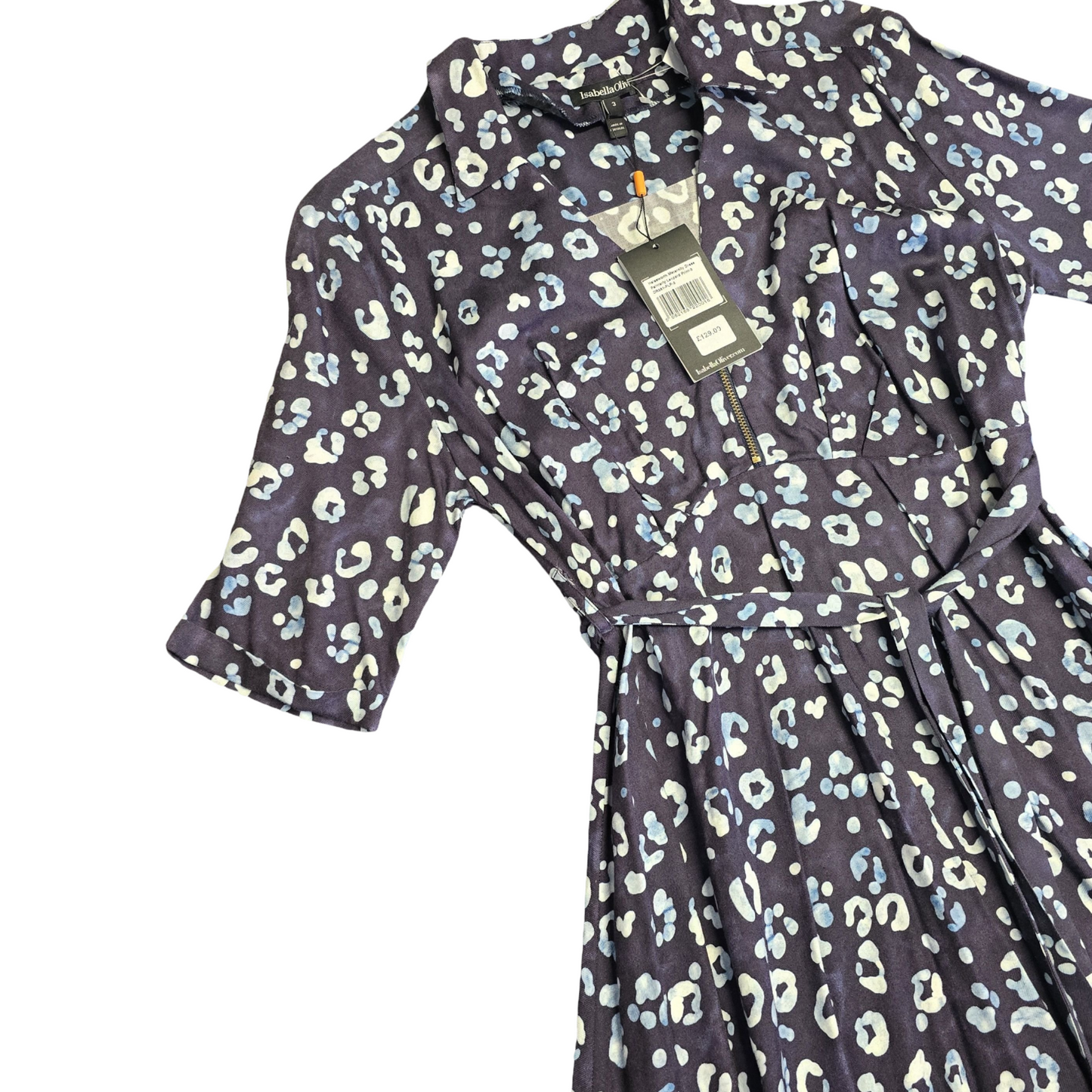 Isabella Oliver 'Halesworth' Maternity Dress Navy Size 6/8 US 3 Animal Print Short Sleeved New