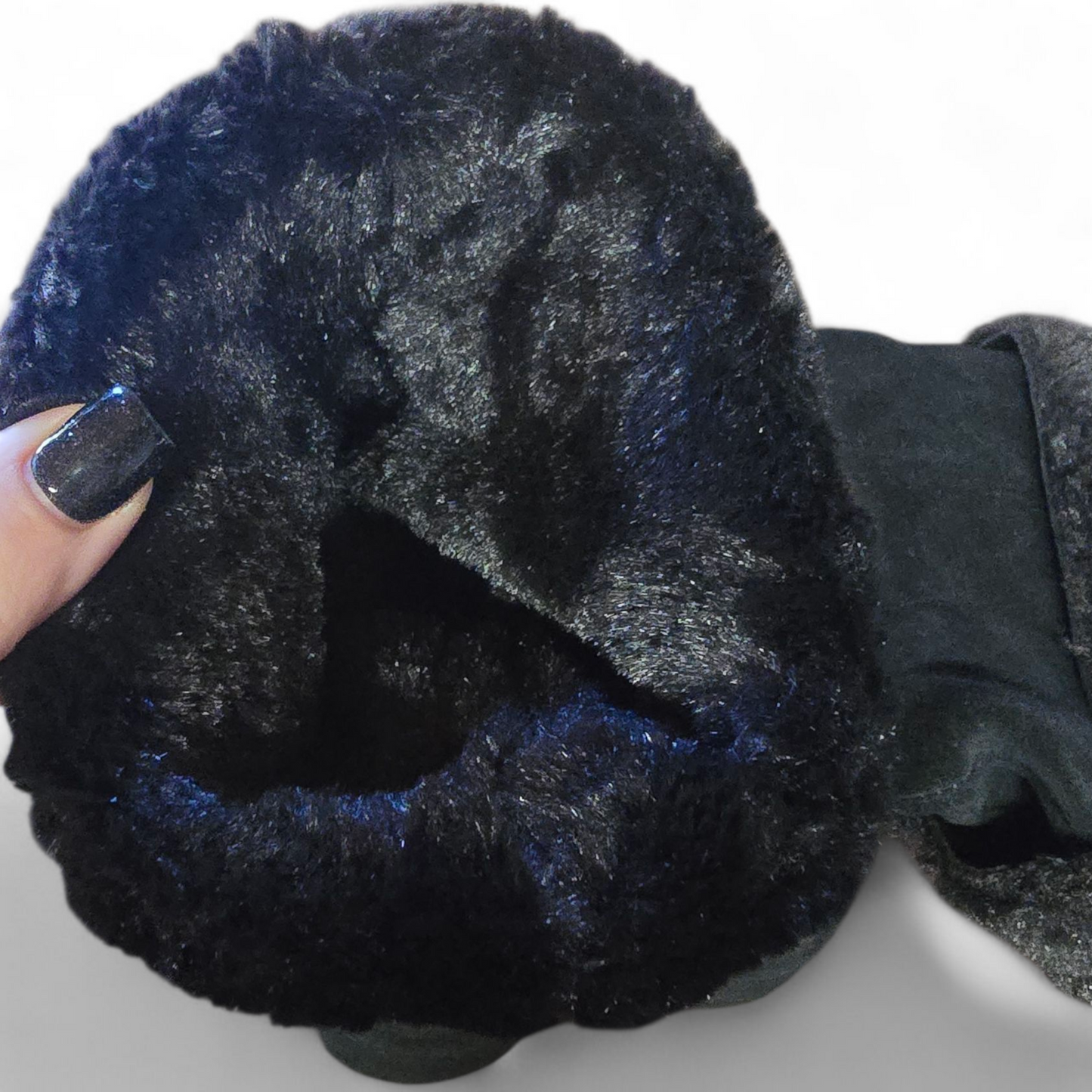 Next Black Faux Fur Ankle Boots – Size 7 – Leather & Suede Mix with Buckle Detail