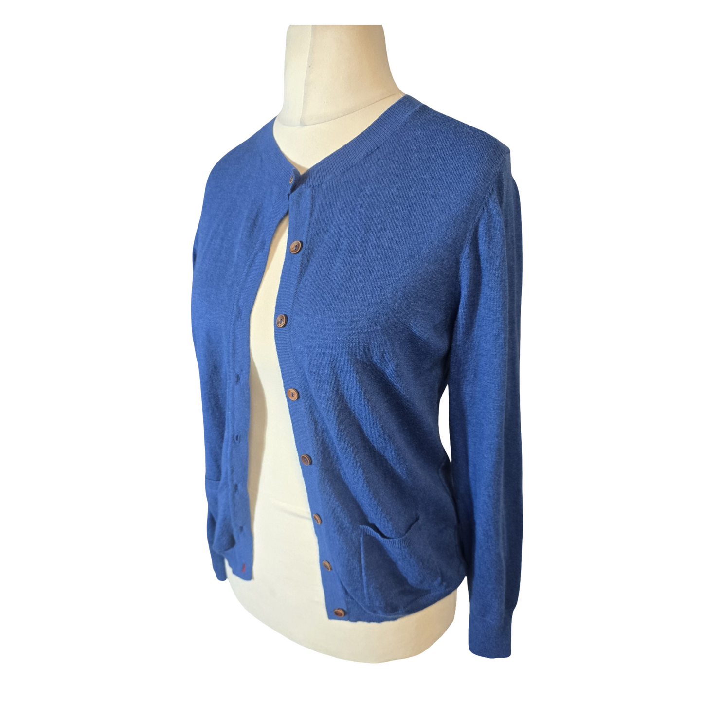 White Stuff Blue Merino Wool Blend Cardigan – Size 12