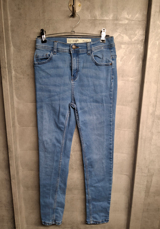 Primark Girls Blue Skinny Jeans – High Waist – Age 9–10 Years – Cotton Blend