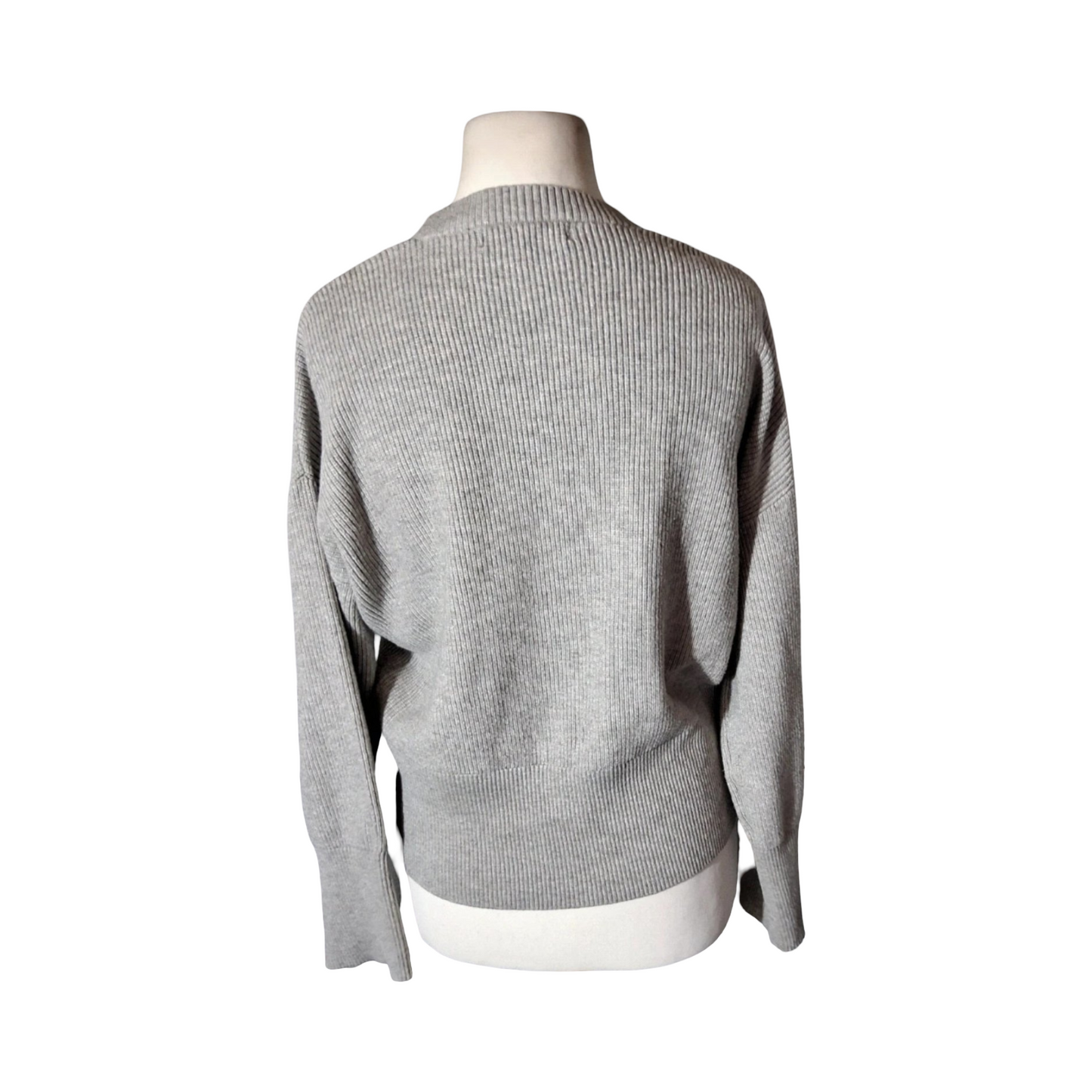 M&S Grey Cable Knit Jumper – Size M (size 10/12) – Viscose Blend