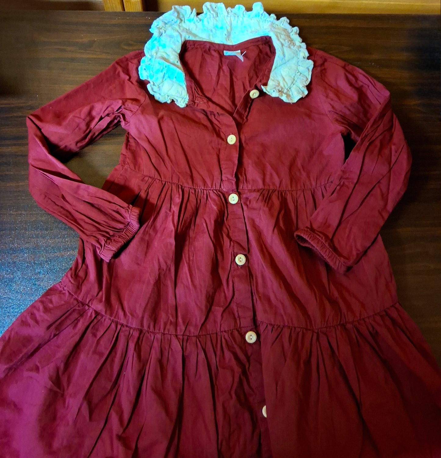 H&M Girls Burgundy Red Dress – 2-3 Yrs – 100% Cotton