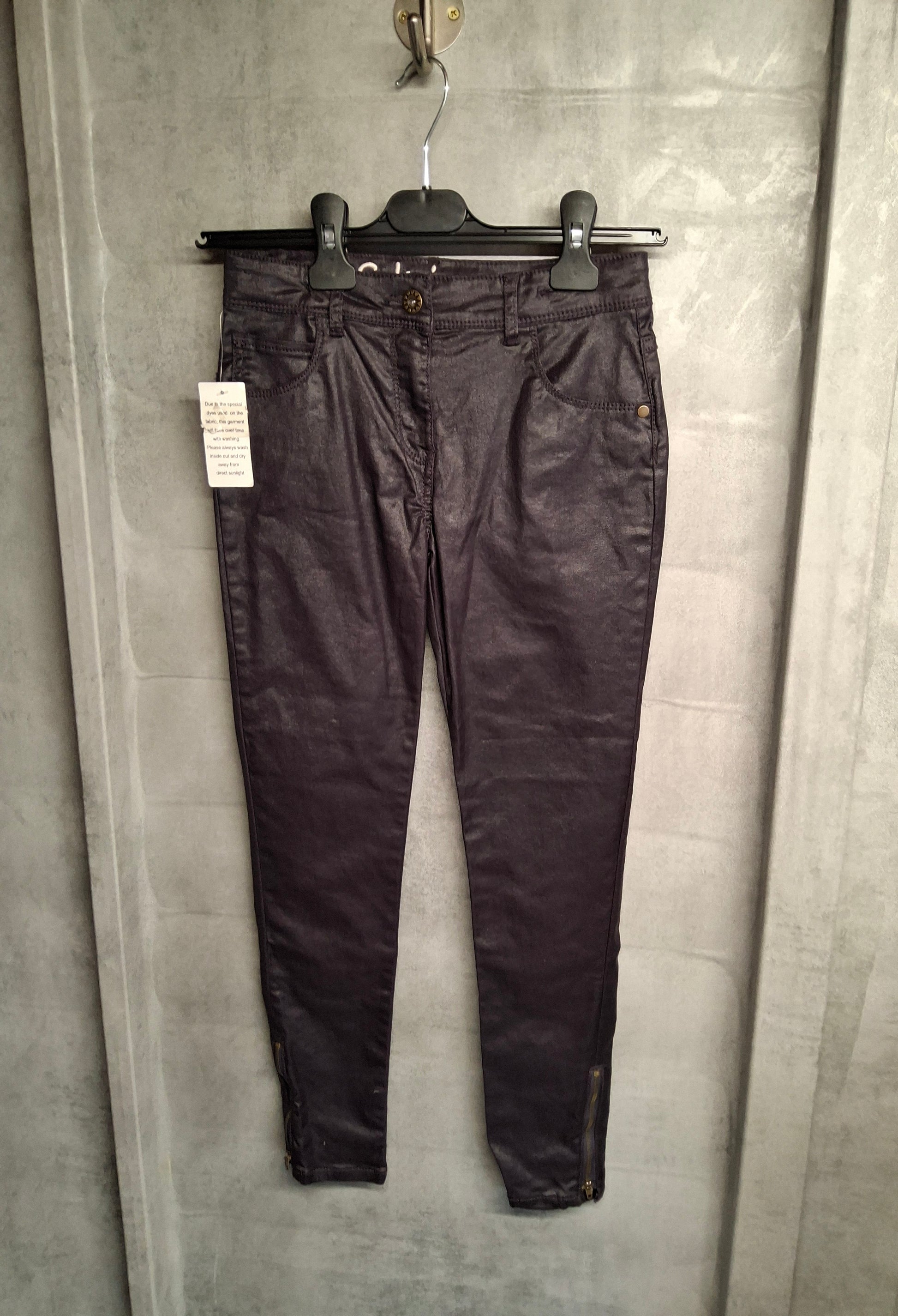 Matalan Black Faux Leather Skinny Jeans – Girls 10 Years – NWT – Cotton Blend
