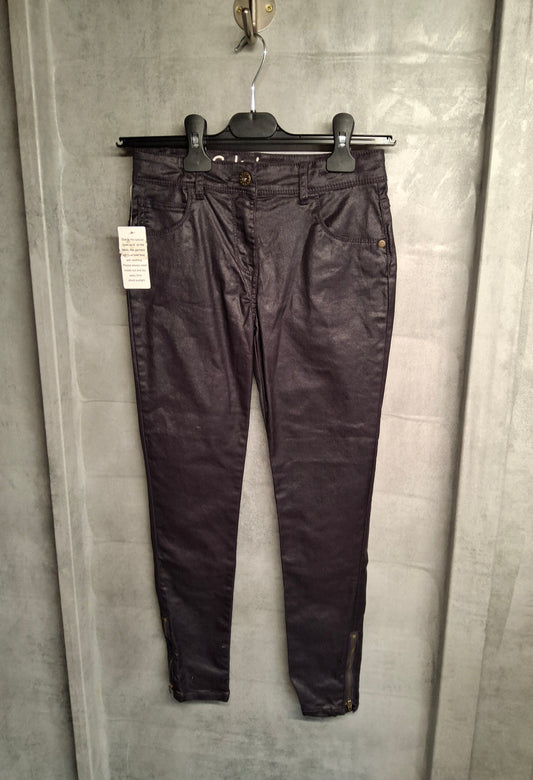 Matalan Black Faux Leather Skinny Jeans – Girls 10 Years – NWT – Cotton Blend
