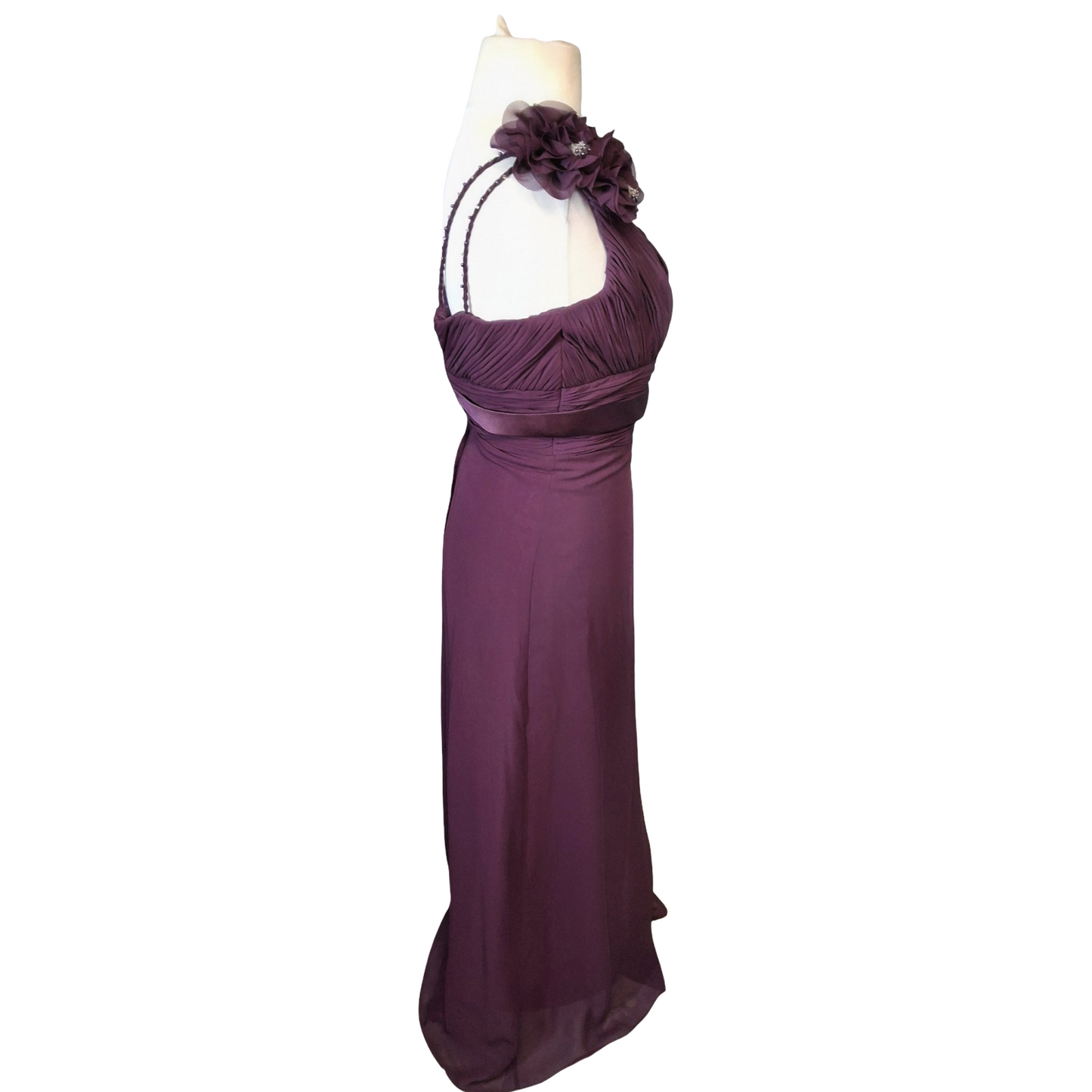 Hilary Morgan One-Shoulder Plum Formal Dress – Size 10