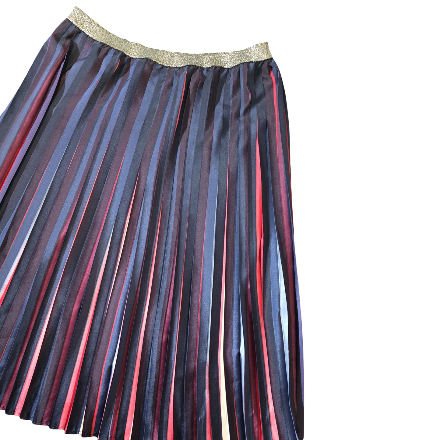 Cath Kidston 25th Anniversary Pleated Midi Skirt – Blue/Red/Pink Glitter Waist – Size 12