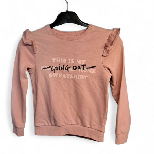 F&F Girls Pink Frill Sweatshirt – Age 7-8 Years – Cotton Blend