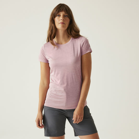 Regatta Light Pink Short-Sleeve T-Shirt – Size 18, Stretchy Fit, Round Neck, 100% Polyester