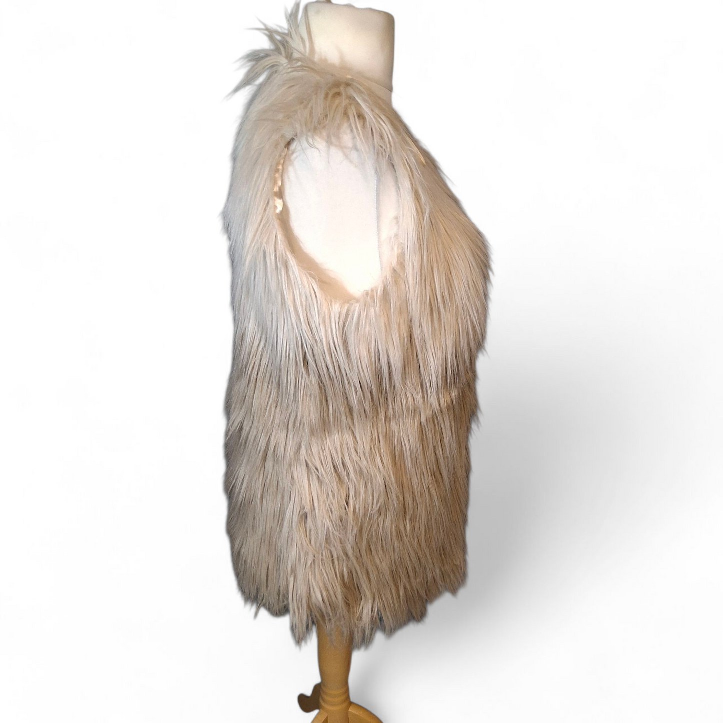 Influence Cream & Beige Faux Fur Gilet – Ombre Design – Size 10