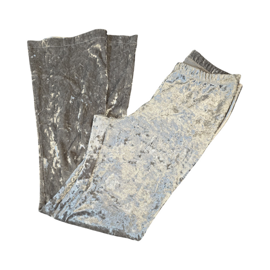 Topshop Silver Velvet Flared Leggings – High Waisted – Size 8