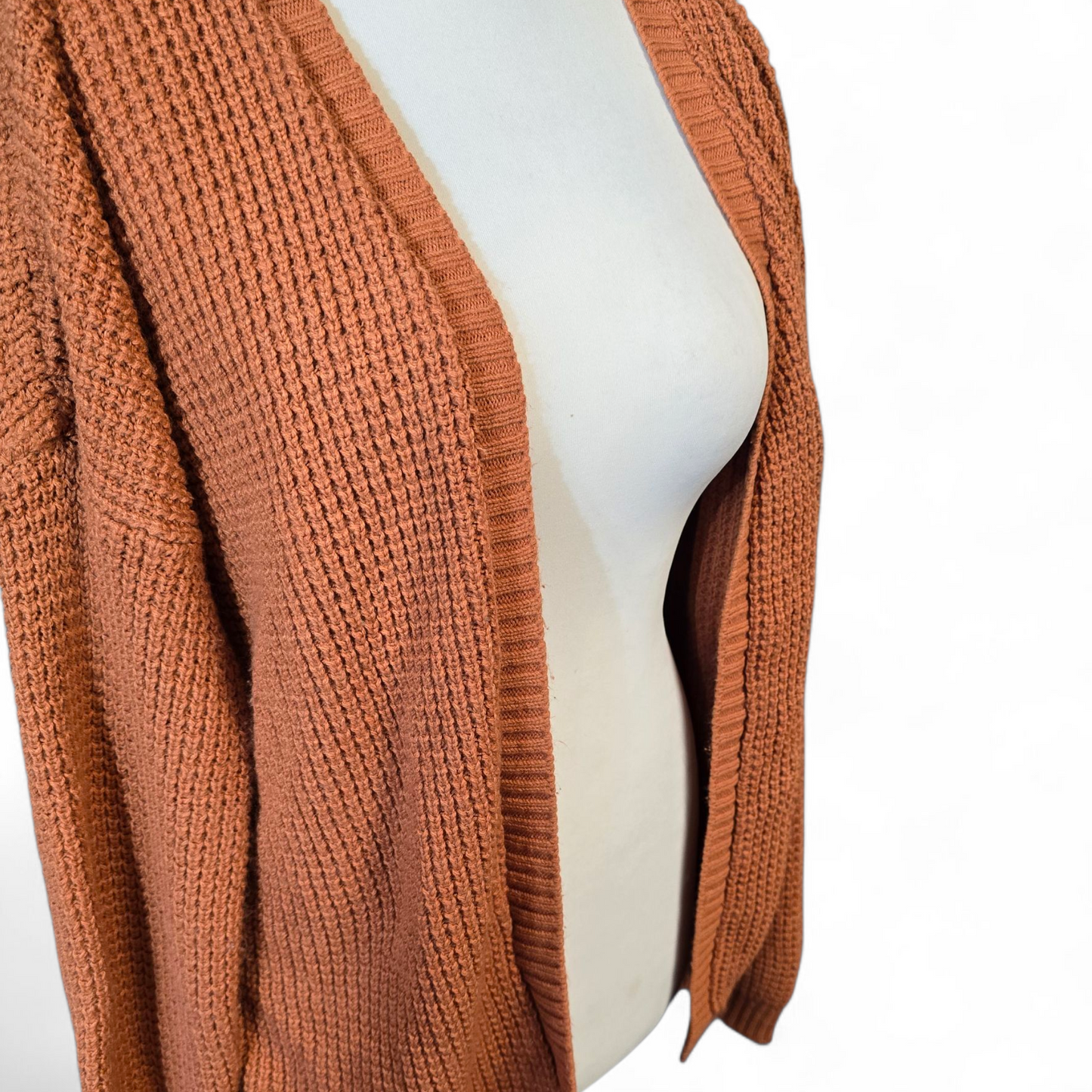 Boohoo Burnt Orange Knitted Open Cardigan – Size M/L (size 10/12)