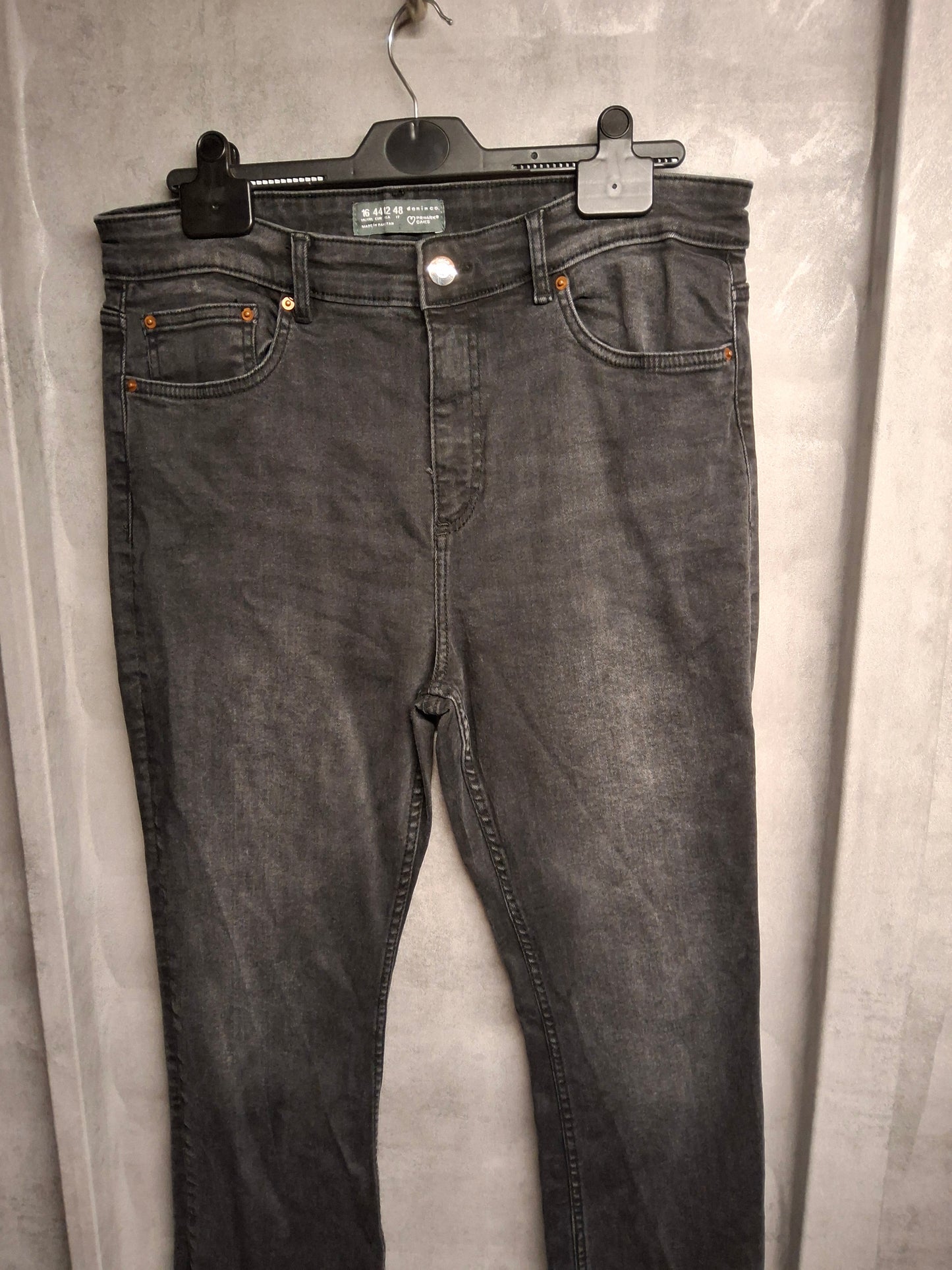 Primark Black Bootcut Jeans with Frayed Hems – Size 16