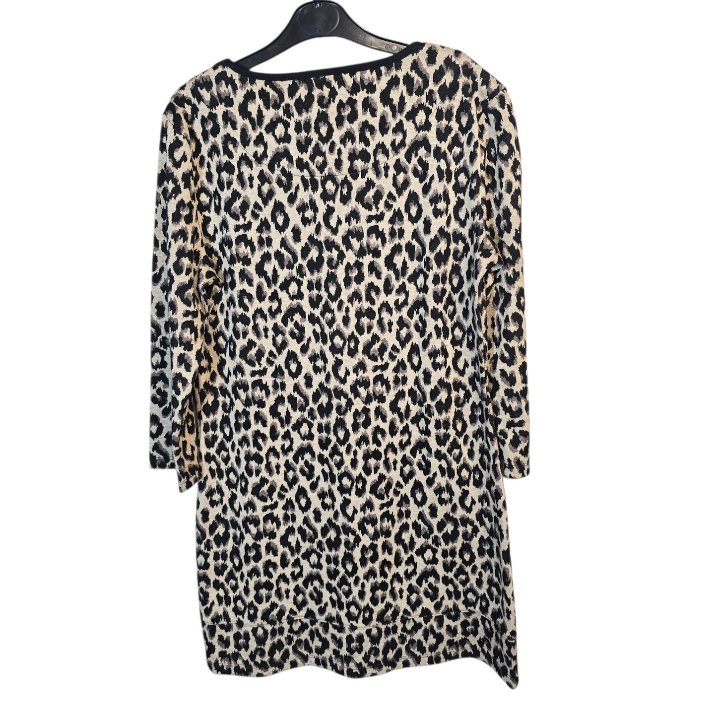 M&S Beige & Black Animal Print A-Line Mini Dress – Size 8