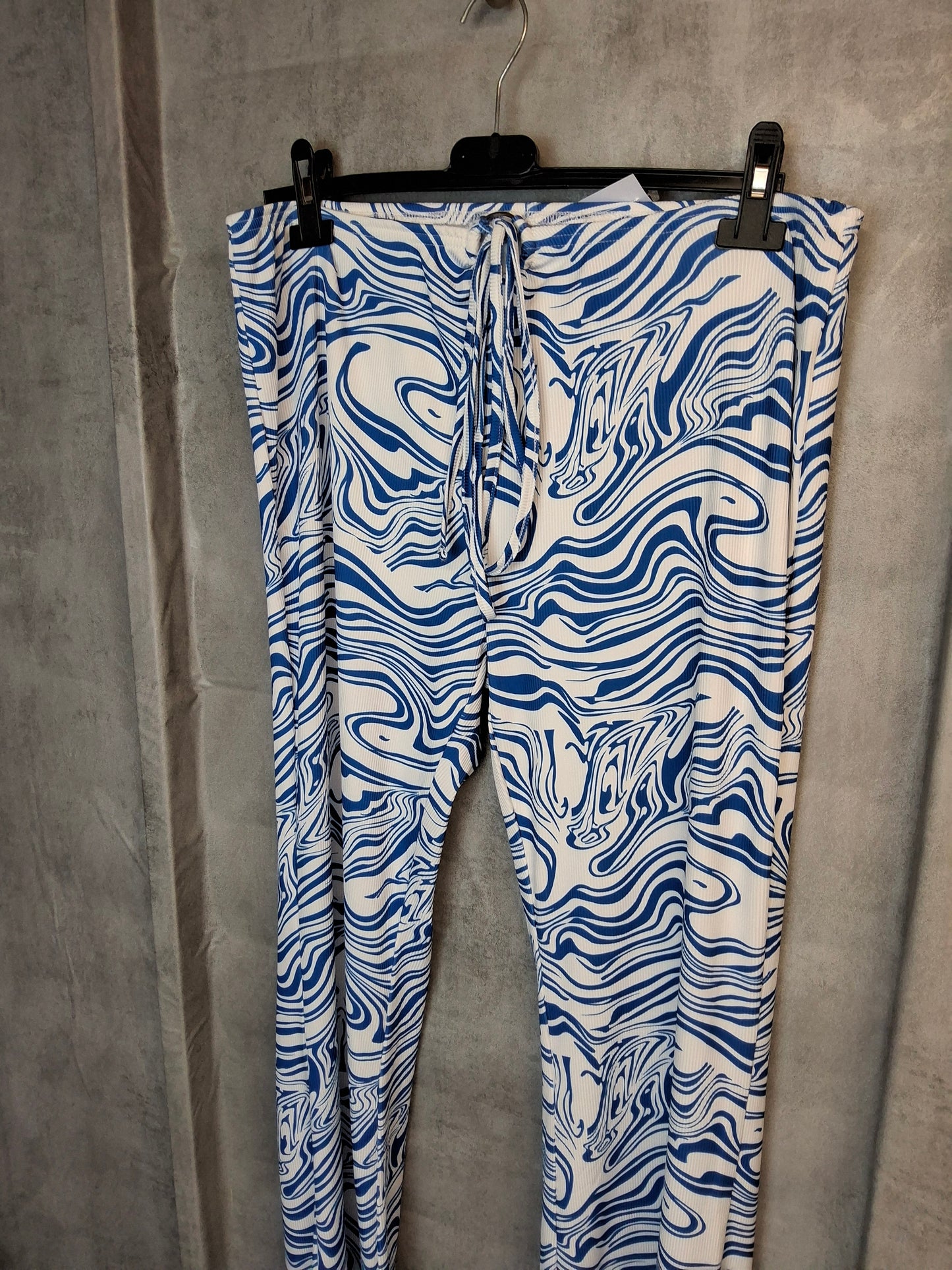 Shein Swirl Print Flares – Size XL / UK 14 | High Waist, Stretchy & Festival-Ready