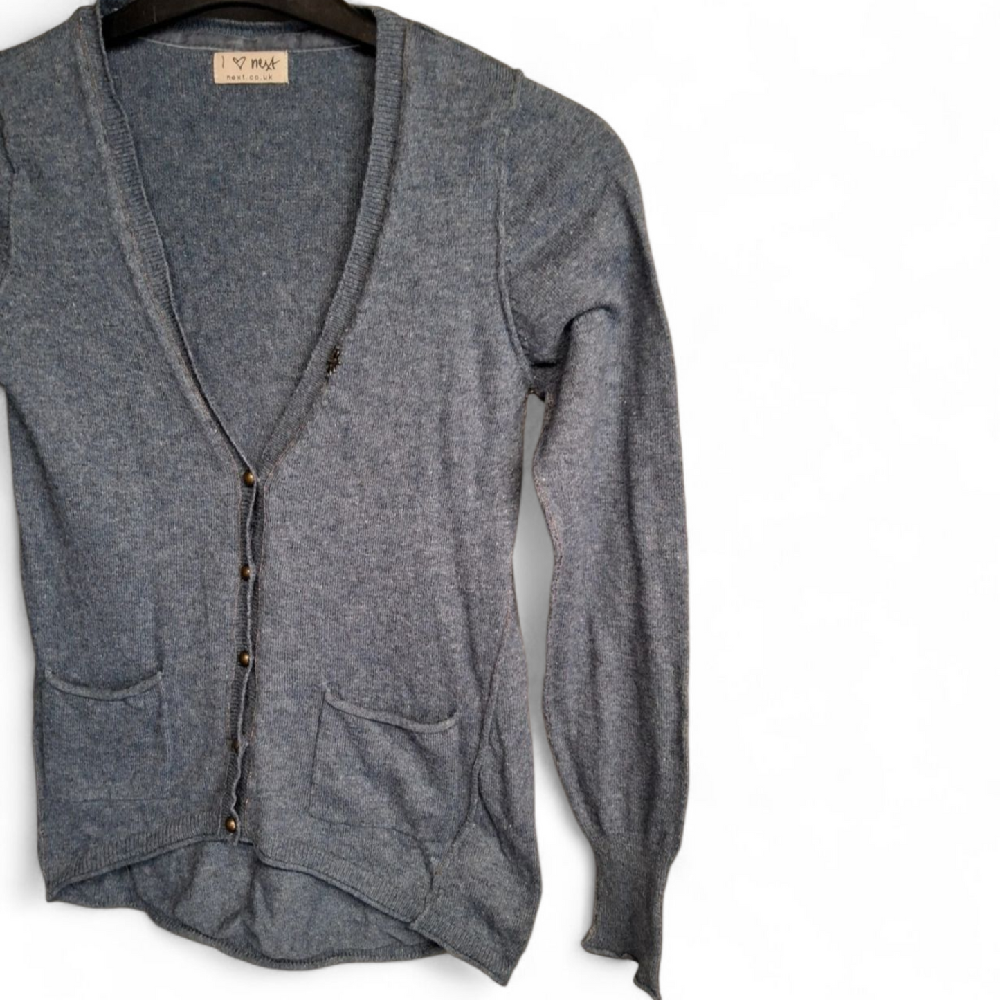 Next Girls Blue Cardigan with Pockets – Age 11 Years – Cotton Blend