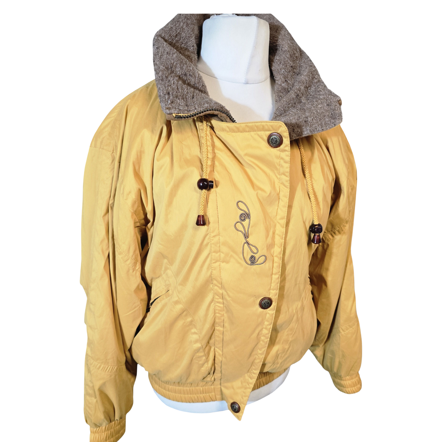 SunIce Yellow Winter Jacket – Fleeced Collar, Foldaway Hood & Thermal Insulation – Size 10