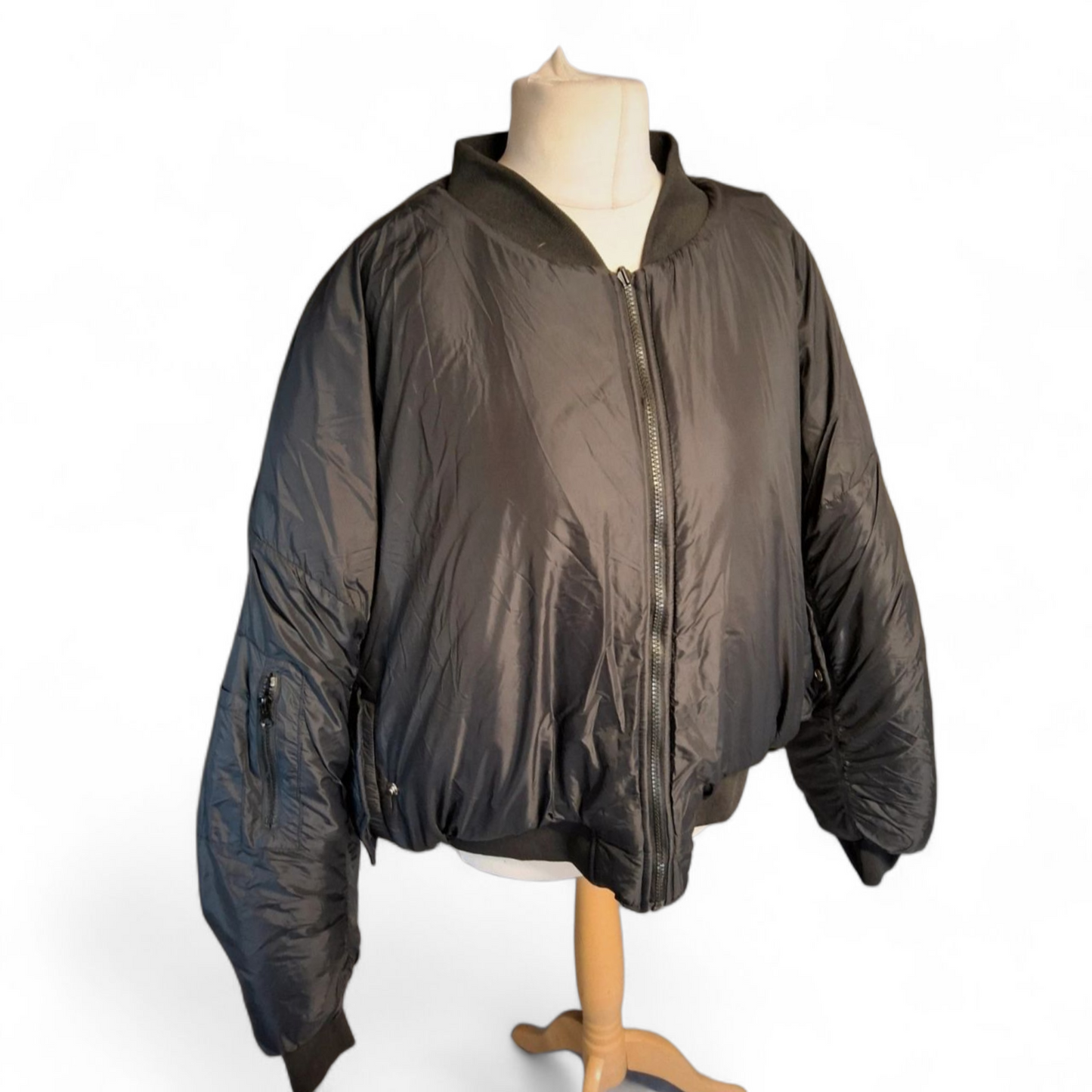 Boohoo Kourtney Kardashian Oversized Black Bomber Jacket – Size 22