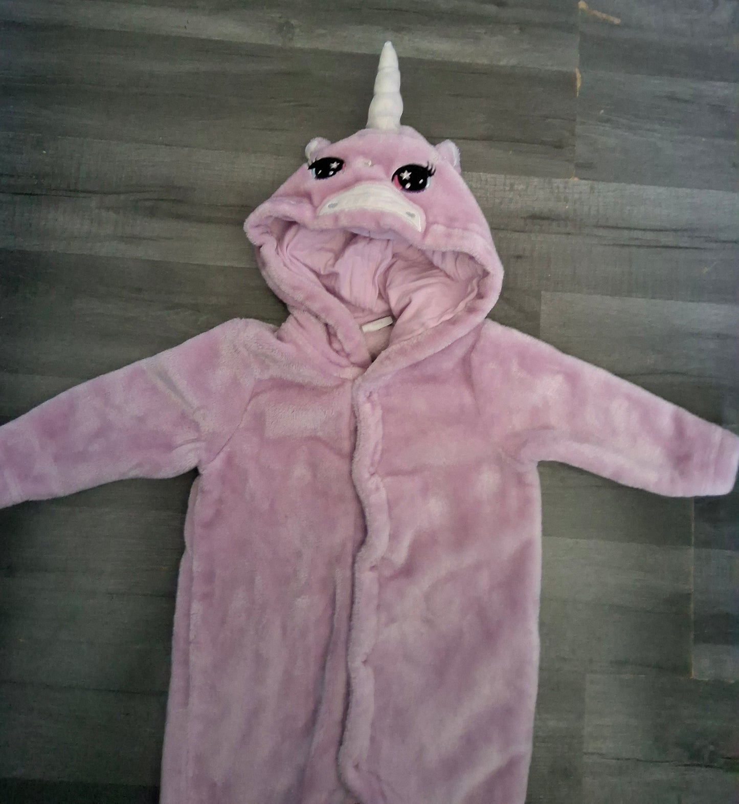 Bluezoo Girls Fluffy Pink Unicorn Bodysuit – 3–6 Months – Polyester