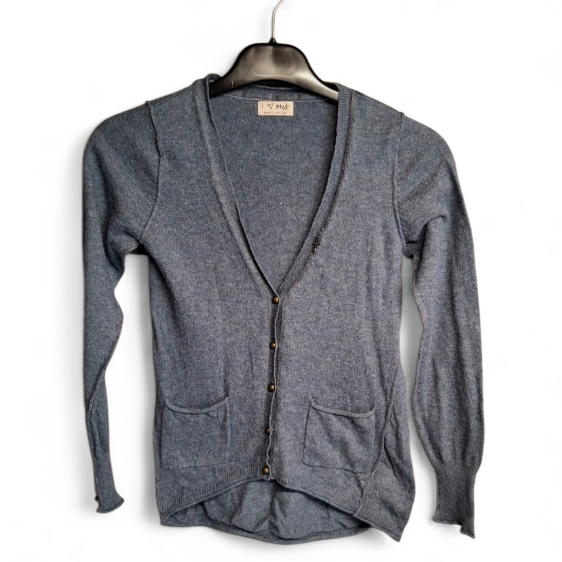 Next Girls Blue Cardigan with Pockets – Age 11 Years – Cotton Blend