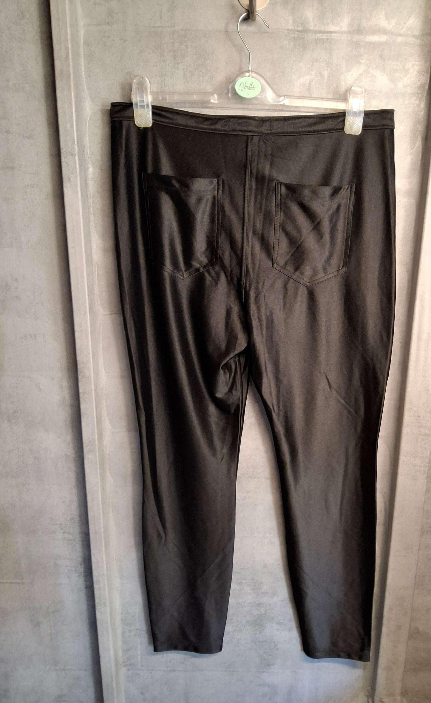 River Island Black Shiny Skinny Jeggings – Size 18 Reg – High Waist – NWT