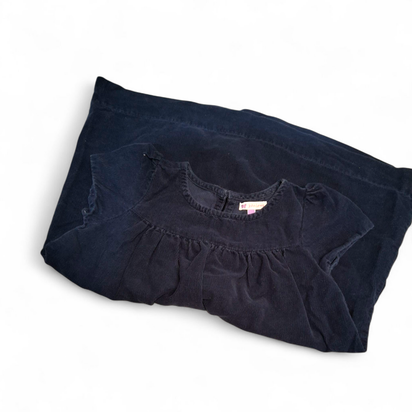 John Lewis Navy Corduroy Dress – Girls 4 Years – 100% Cotton