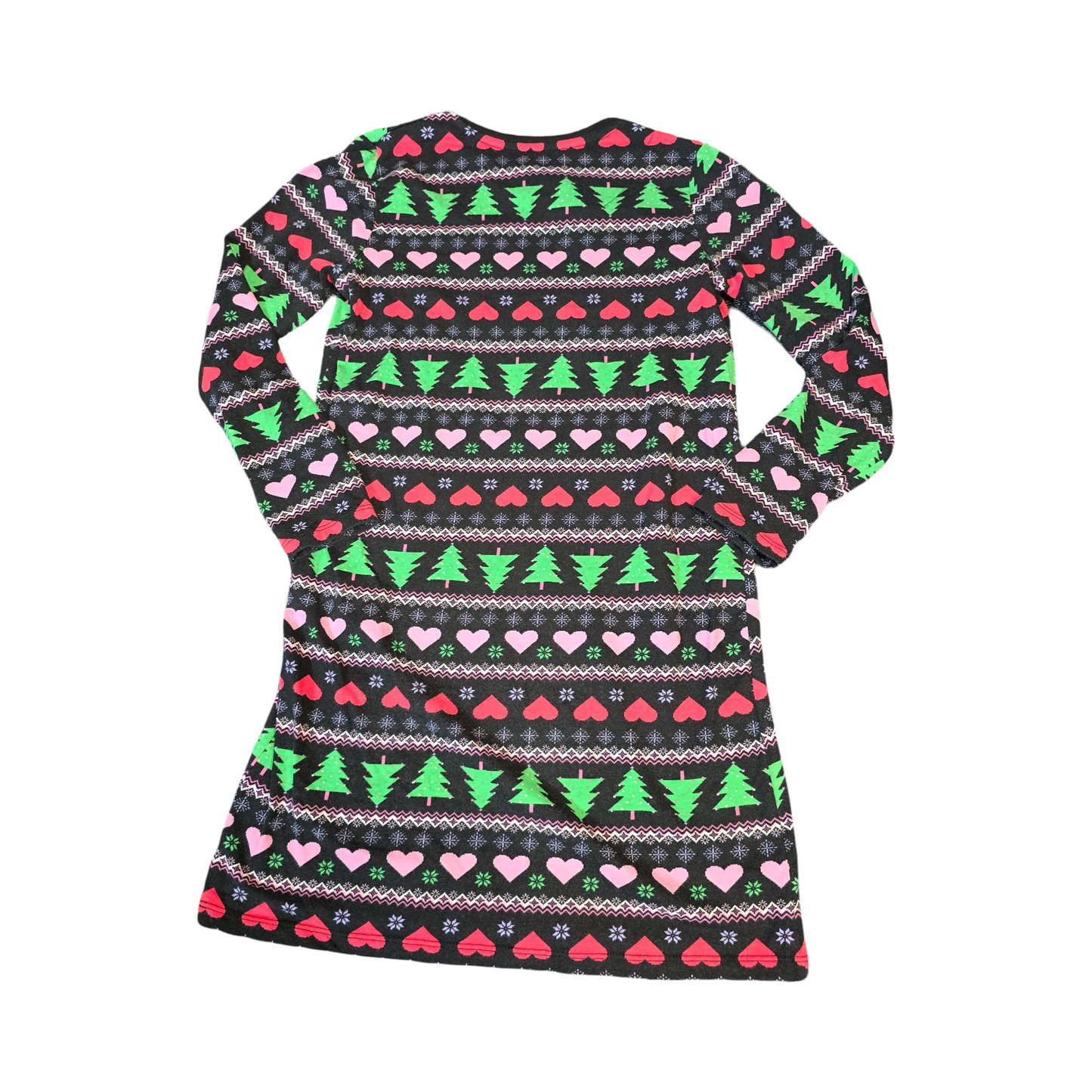 George Girls Xmas Long Sleeve Dress – Age 8–9 – Fun Festive Print