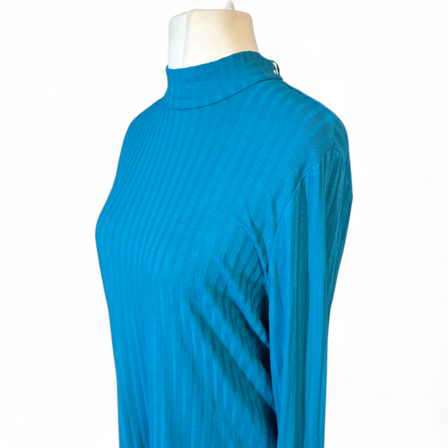 Tu Teal High Neck Ribbed Long Sleeve Top – Size 20 – NWT