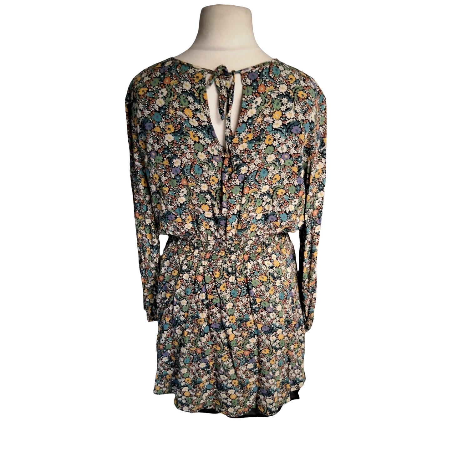 Next Multicoloured Floral Long Sleeve Knee Length Dress – Size 10