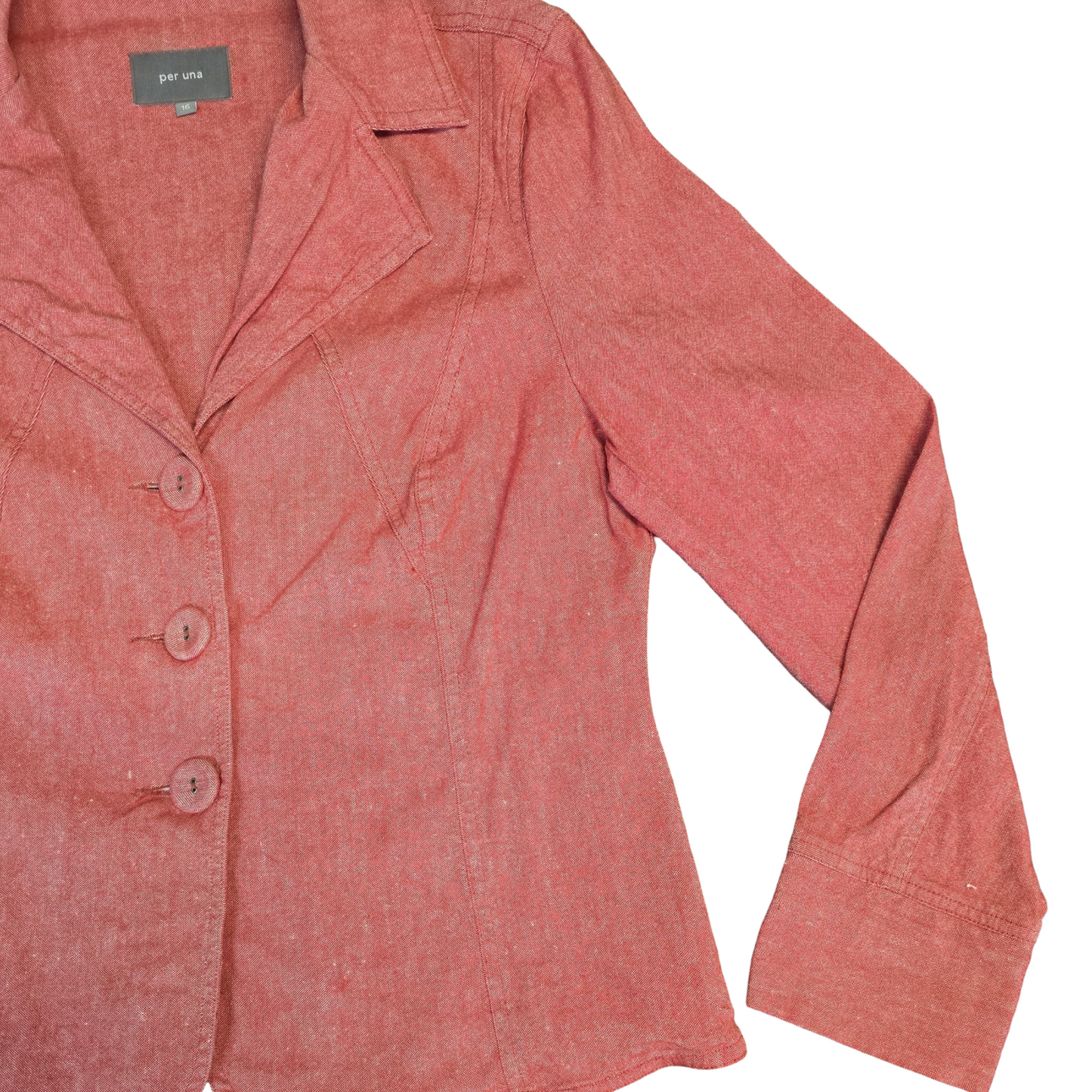 Marks & Spencer Per Una Blazer Red Size 16 Linen blend Work