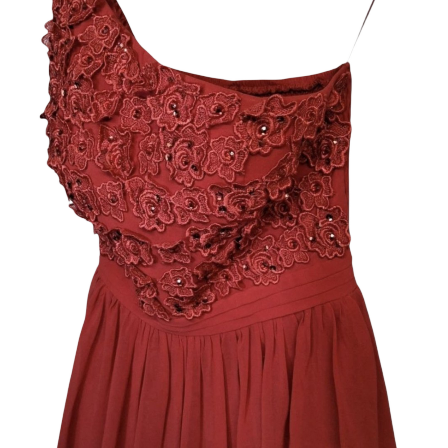 Little Mistress Red One-Shoulder Embellished Mini Dress – Size 6 – NWT