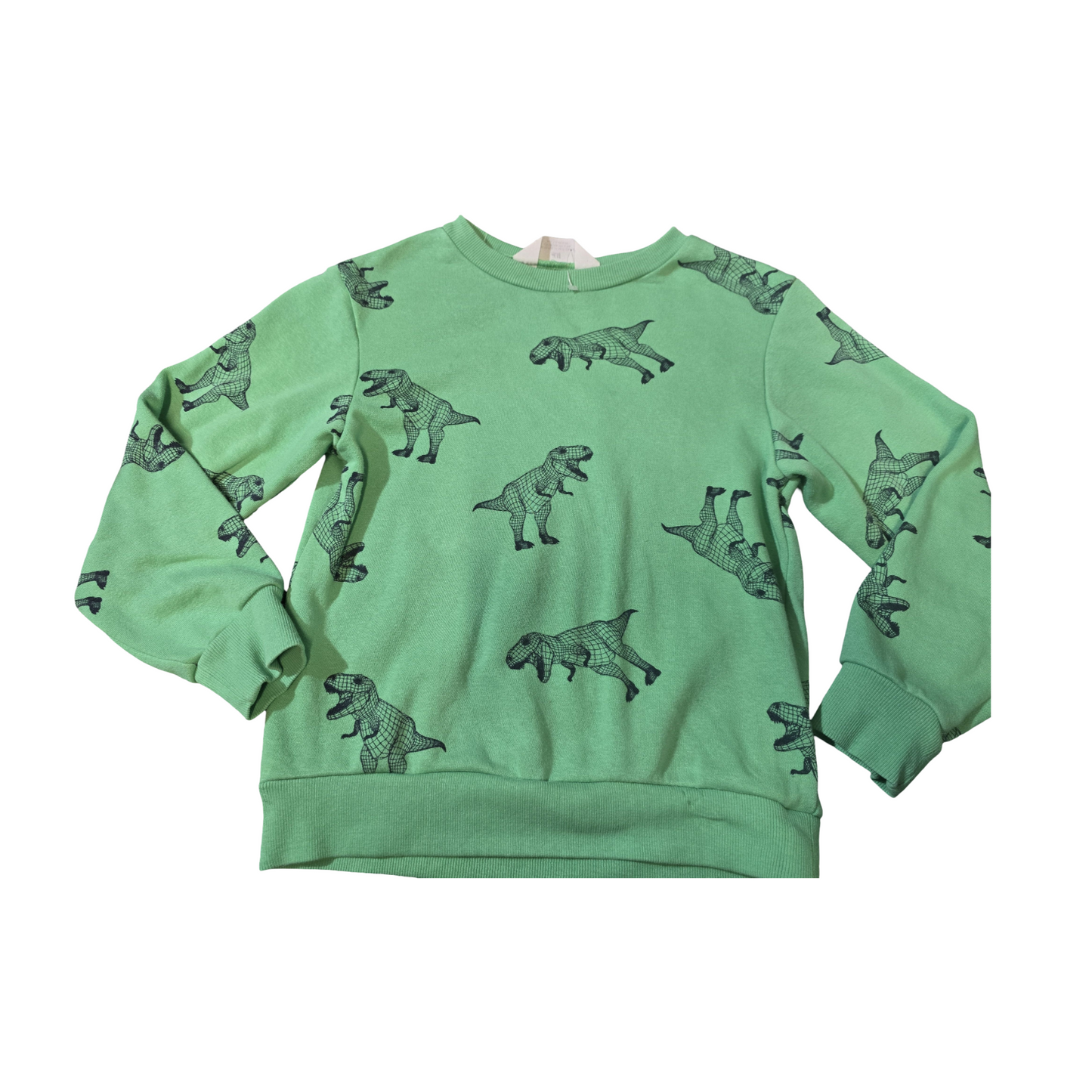 H&M boys green dinosaur jumper age 6-8years