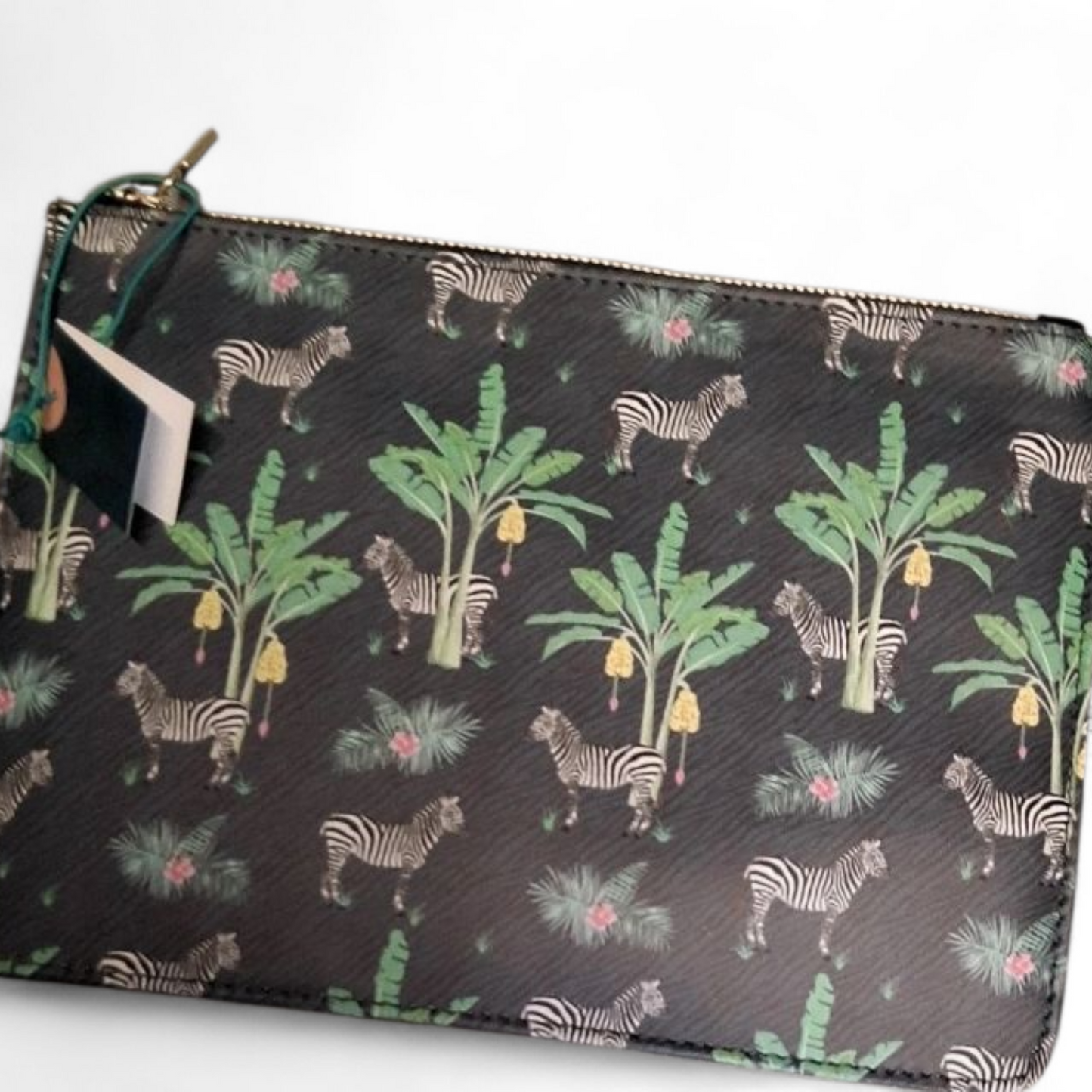 The Jungle Zebra Print Beauty Bag – New, Zip Close, Removable Wrist Strap, Stylish & Practical