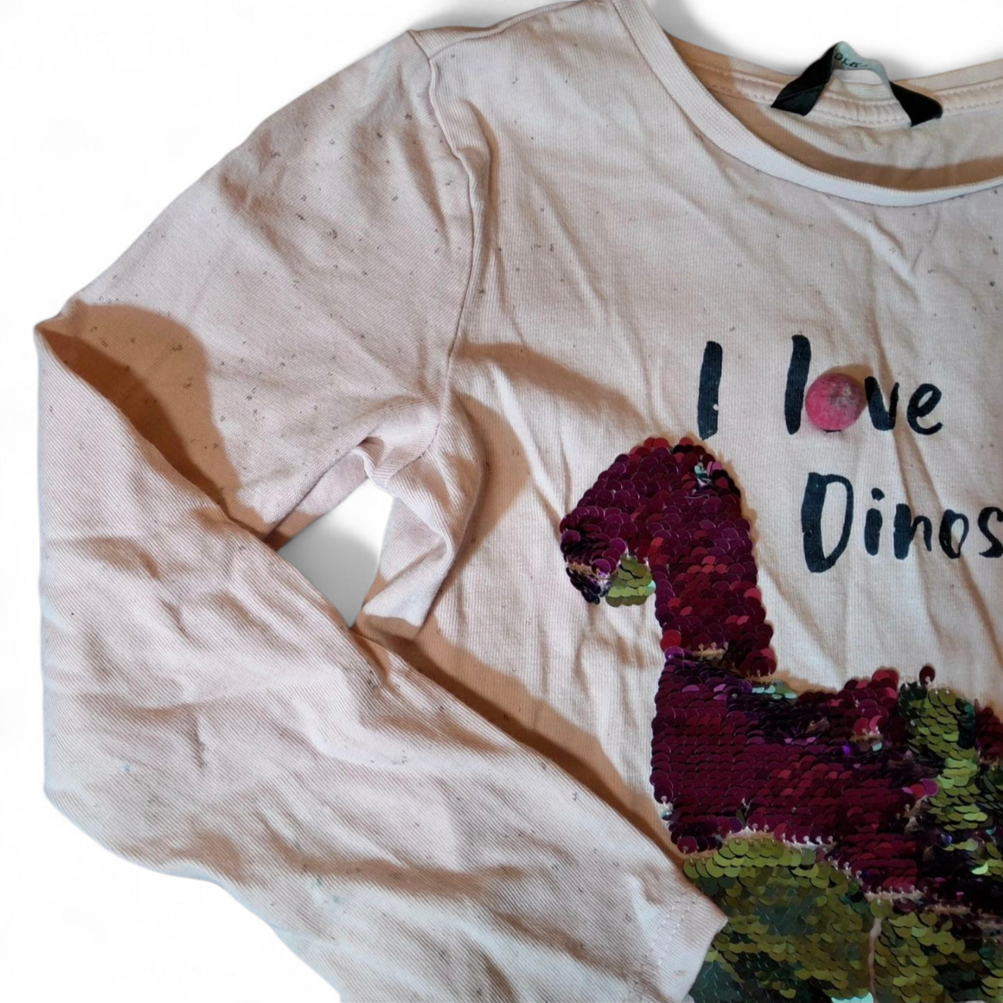 George Girls Pink Sequin Dinosaur T-Shirt – Age 5–6 Years – 100% Cotton