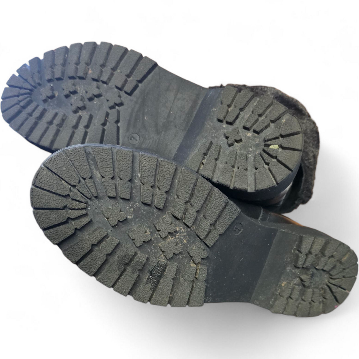 Next Black Faux Fur Ankle Boots – Size 7 – Leather & Suede Mix with Buckle Detail