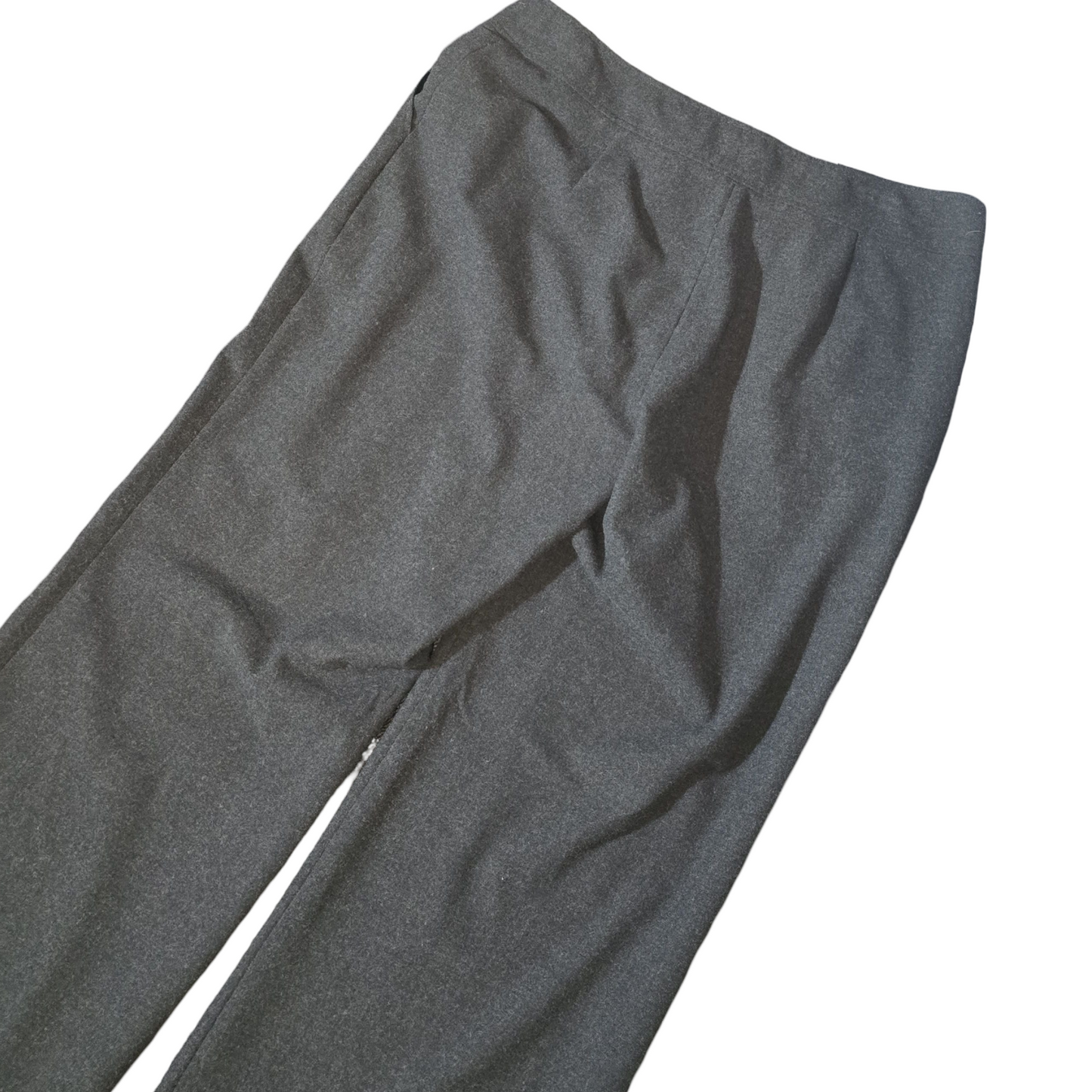 East Grey Flared Leg High Waist Trousers – Size 14 – Polyester & Viscose