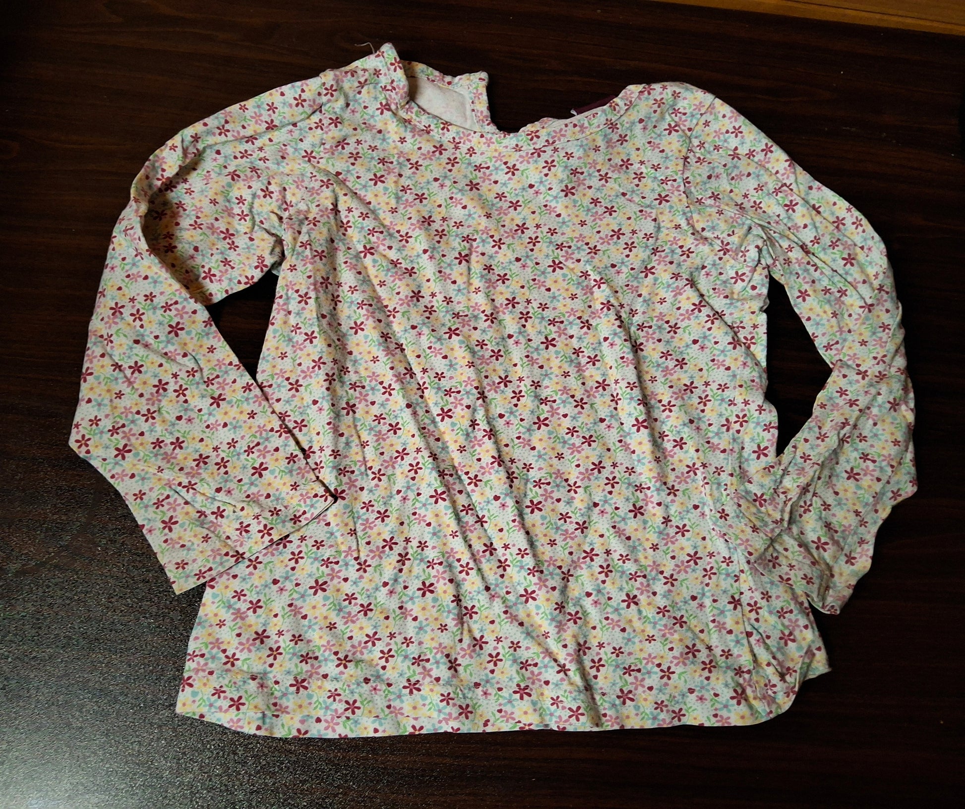 George Multicoloured Floral T-Shirt – Girls 3–4 Years – 100% Cotton – Long Sleeve