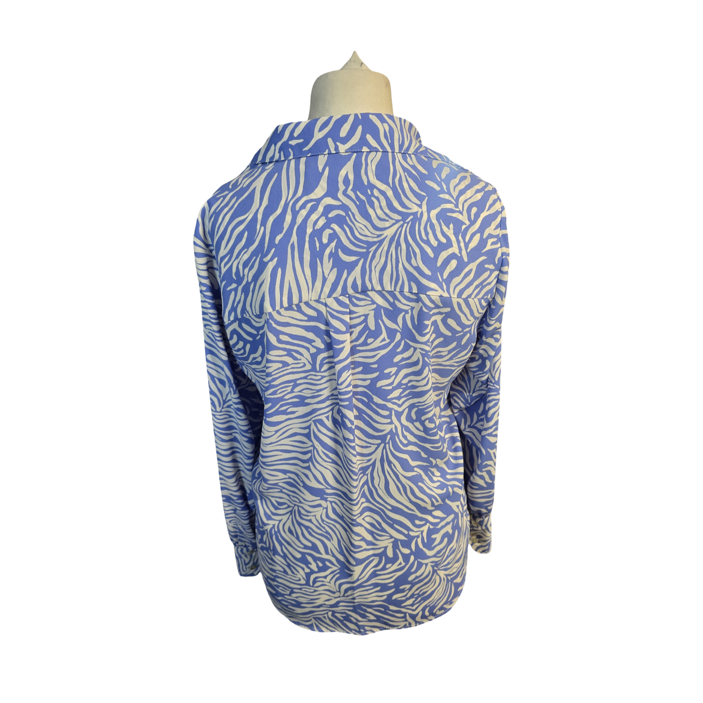 Marks & Spencer Blue & White Shirt Size 10 Relaxed Causal