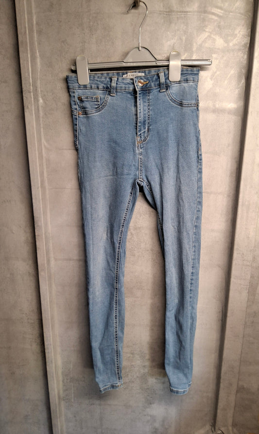 Primark Light Blue High-Waisted Skinny Jeans – Size 10