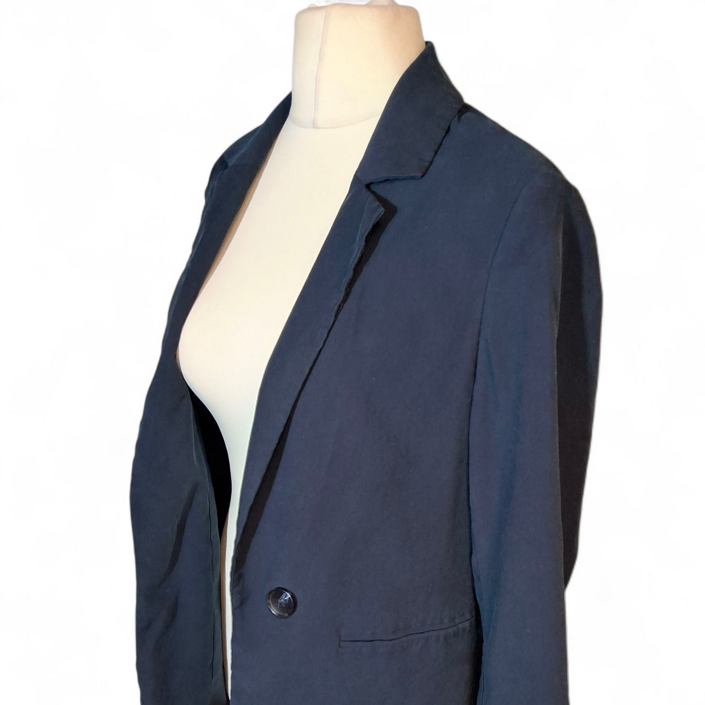 F&F Navy Blue Blazer – UK 10 – Slight Oversized Fit – Lined