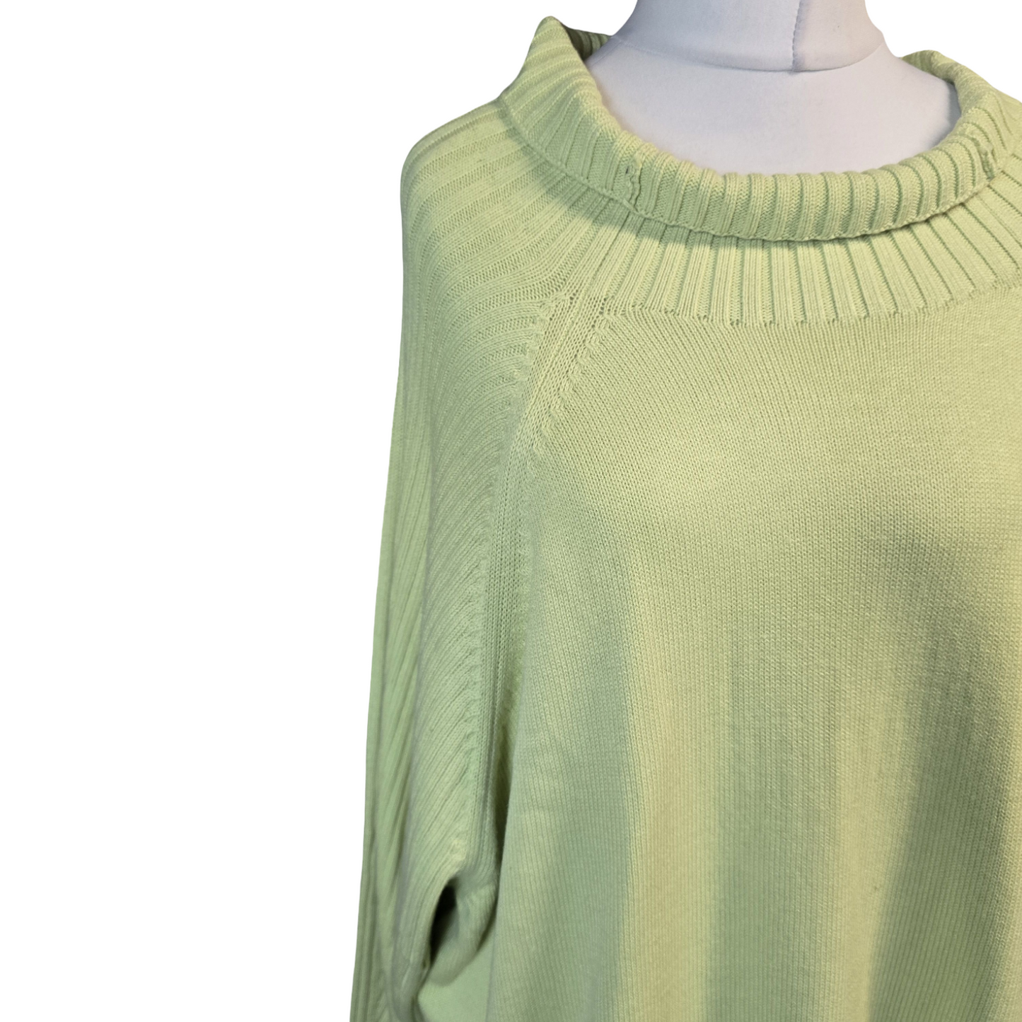 Light Green Jumper 3XL Size 22/24 High Neck New Causal