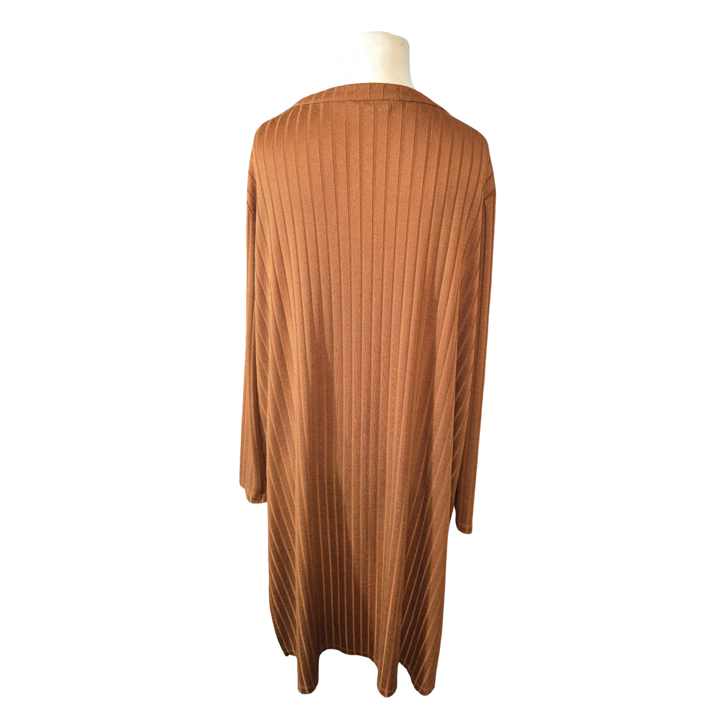 Nutmeg Brown Ribbed Longline Cardigan – Size 22