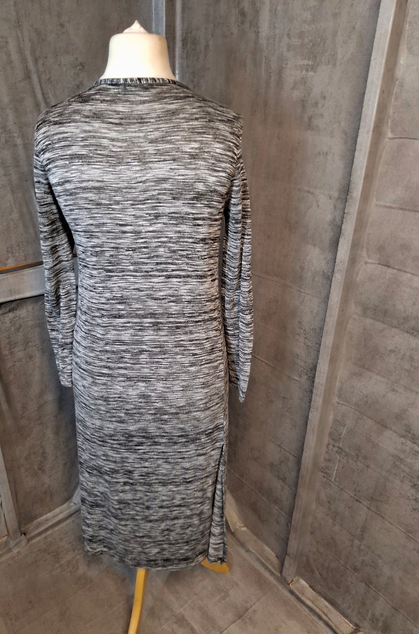 Tu Grey Marl Midi Cardigan – Open Front, Long Sleeve, Size 10