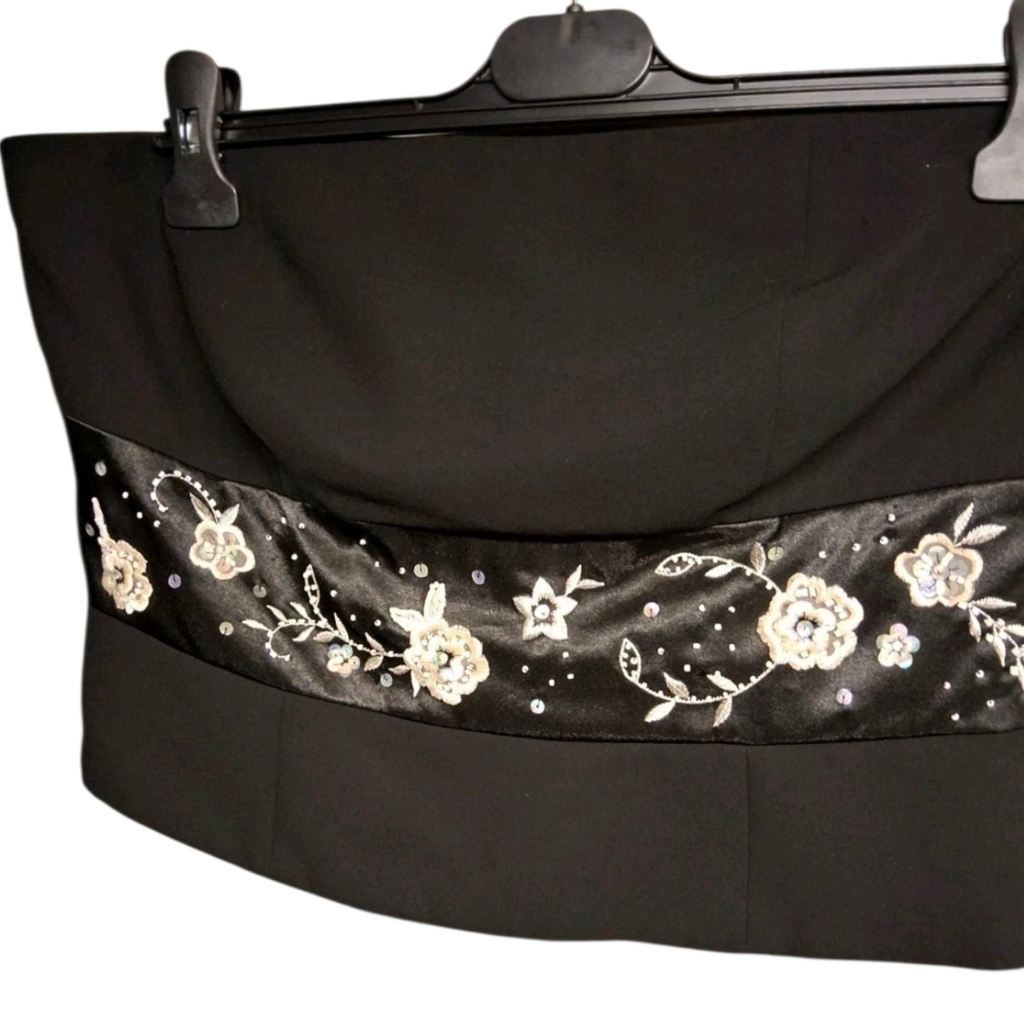 Nicholas Millington Black Floral Embroidered Corset Top – Size 14 – Evening Party Wear