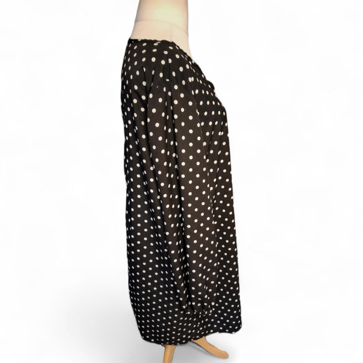 Emery Rose Black & White Polka Dot V-Neck Dress – Size XL ( size 16/18) – Long Sleeved A-Line