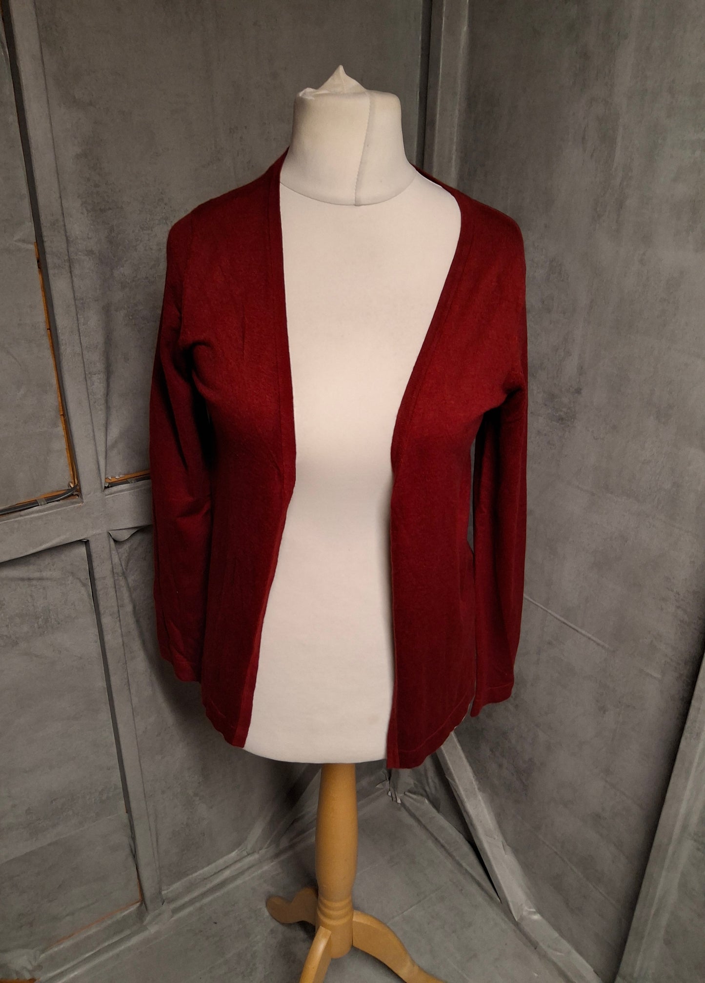 Kaffe Red Open Cardigan – Size Small (UK 10/12)