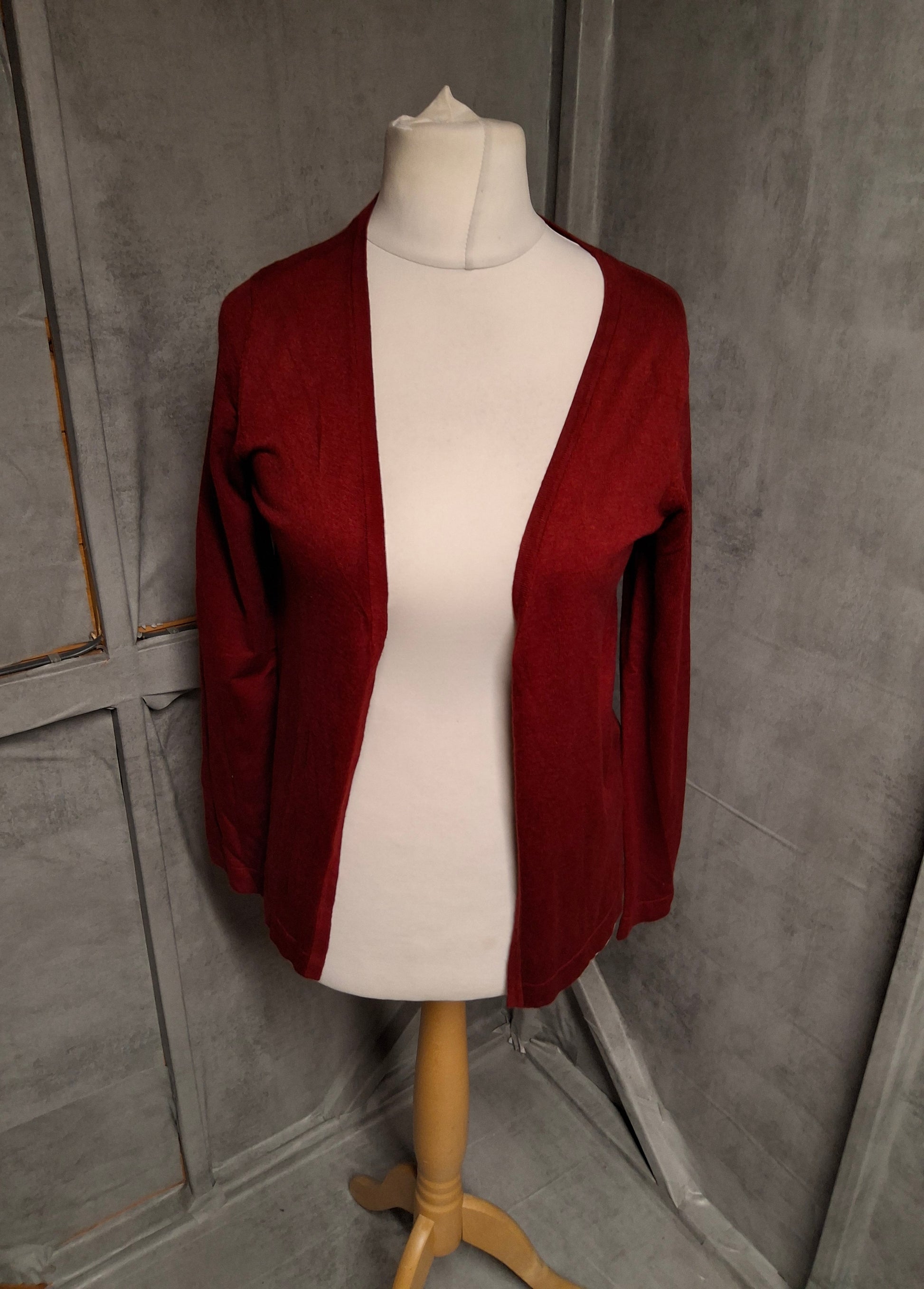 Kaffe Red Open Cardigan – Size Small (UK 10/12)